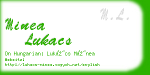 minea lukacs business card